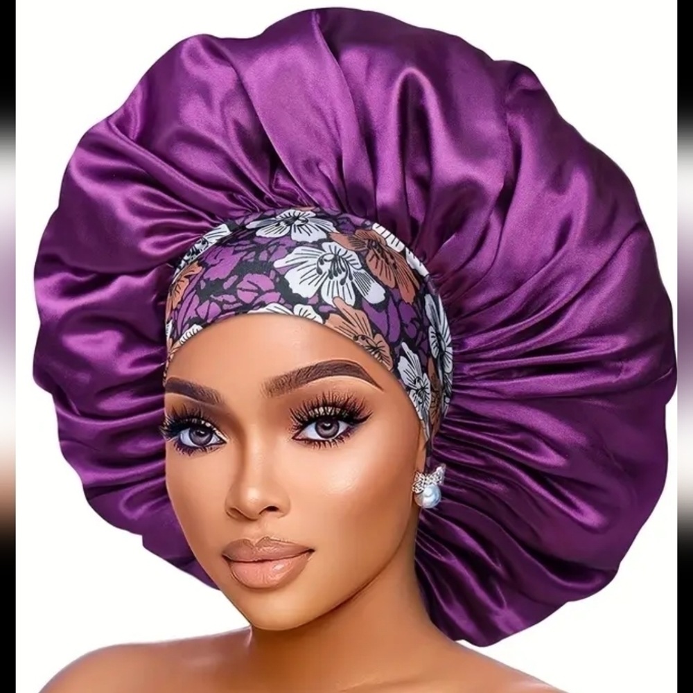 New women's purple floral flower bonnet hair accessories